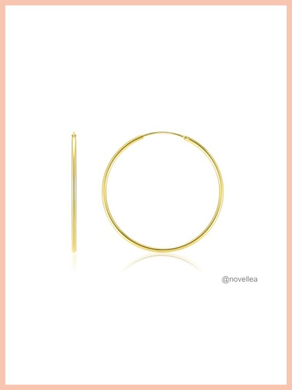 Gold Hoop Earrings for Women 14K Gold Vermeil 35mm Thin Hoops Hypoallergenic